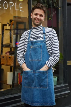 Outlet Ada - Denim Apron in Mid Wash Blue All Accessories|All Workwear