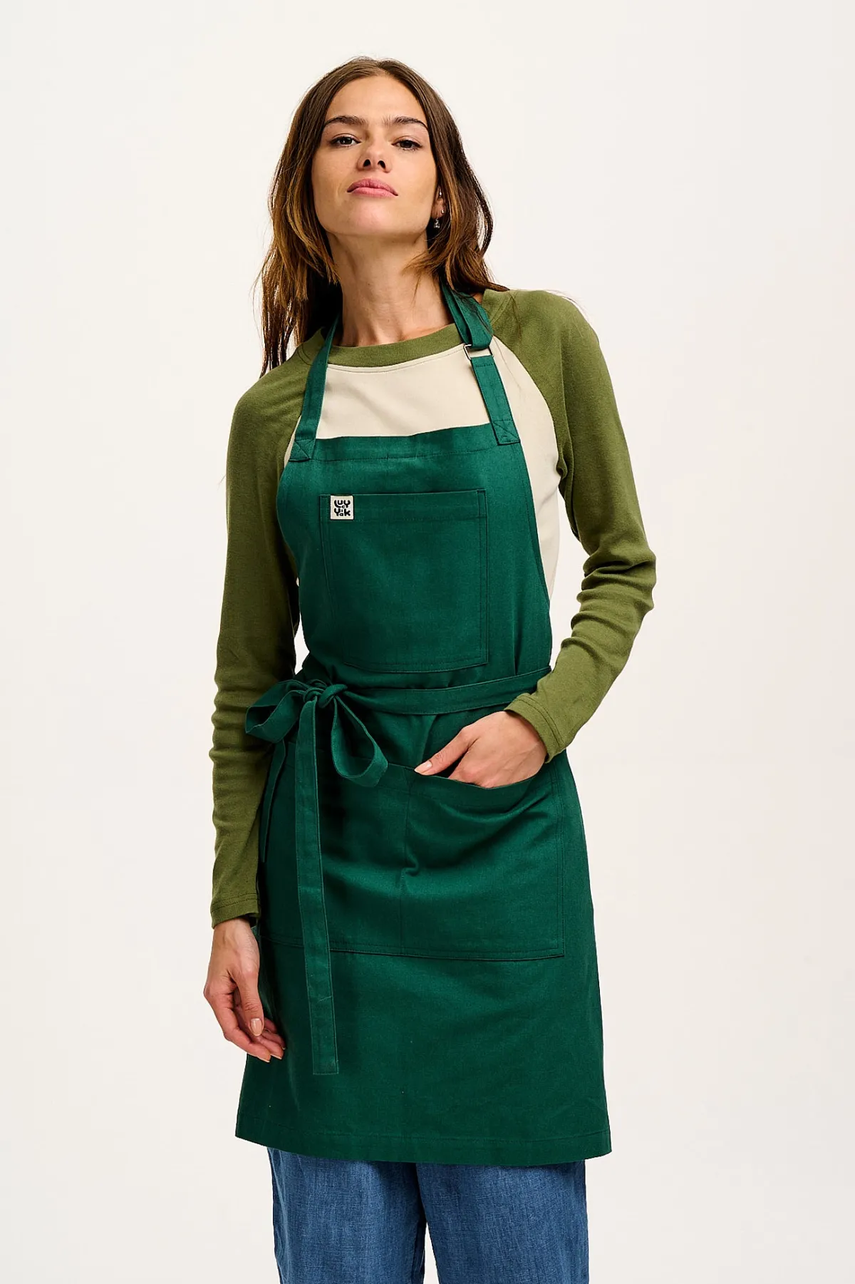 Fashion Ada - Midweight Cotton Apron in Posy Green All Workwear|Aprons