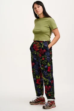 Outlet Addison - Tapered Twill Trousers in Maria Print All Bottoms