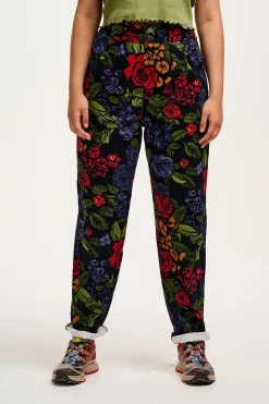 Outlet Addison - Tapered Twill Trousers in Maria Print All Bottoms