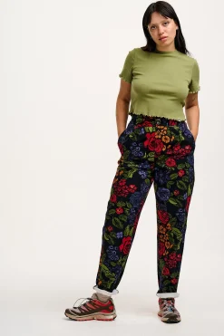 Outlet Addison - Tapered Twill Trousers in Maria Print All Bottoms