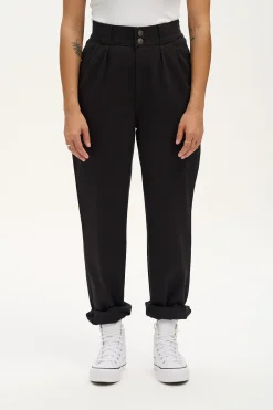 Fashion Addison - Tapered Twill Trousers in Black All Bottoms|Petite Range