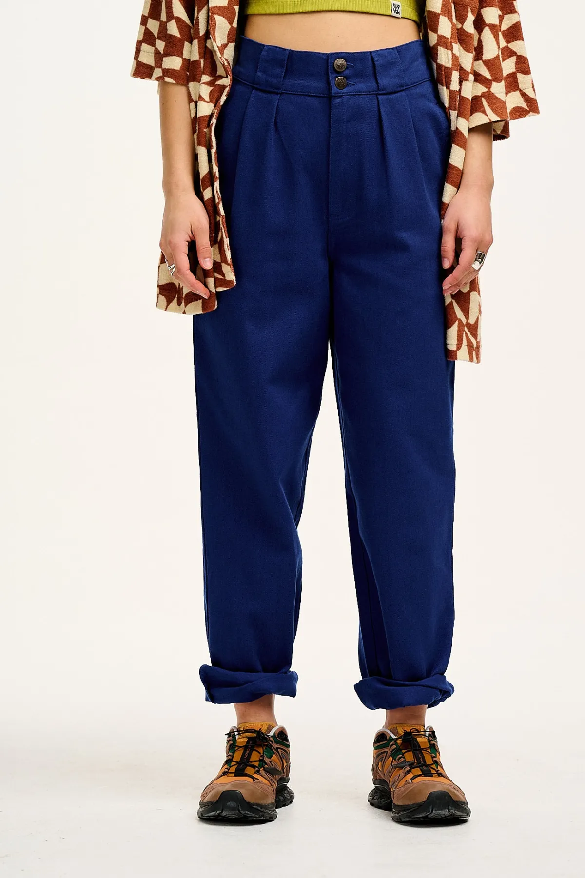 Outlet Addison - Tapered Twill Trousers in Sapphire Blue All Bottoms|Trousers