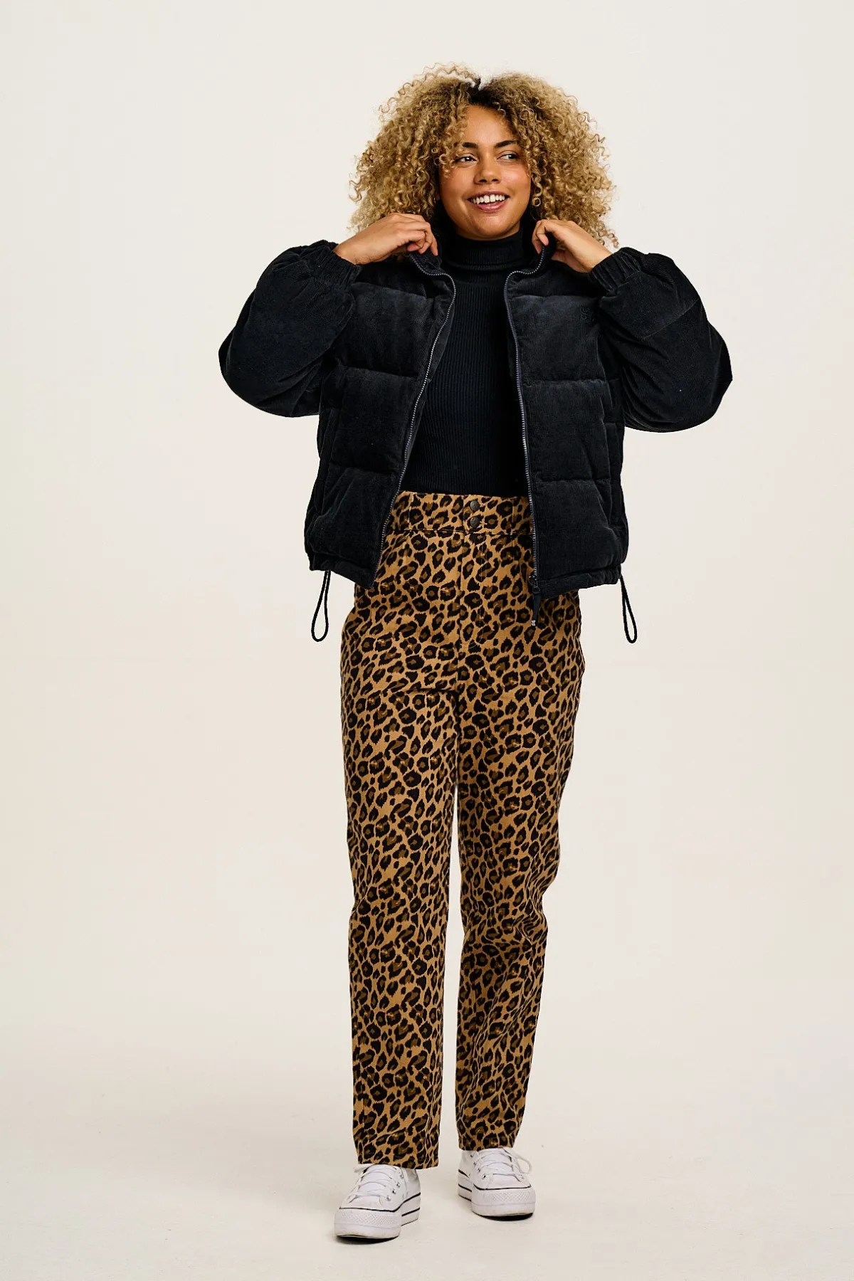 Online Addison - Tapered Twill Trousers in Leopard Print All Bottoms|Petite Range
