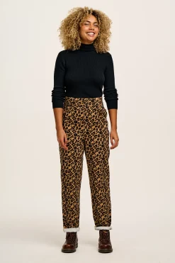 Online Addison - Tapered Twill Trousers in Leopard Print All Bottoms|Petite Range