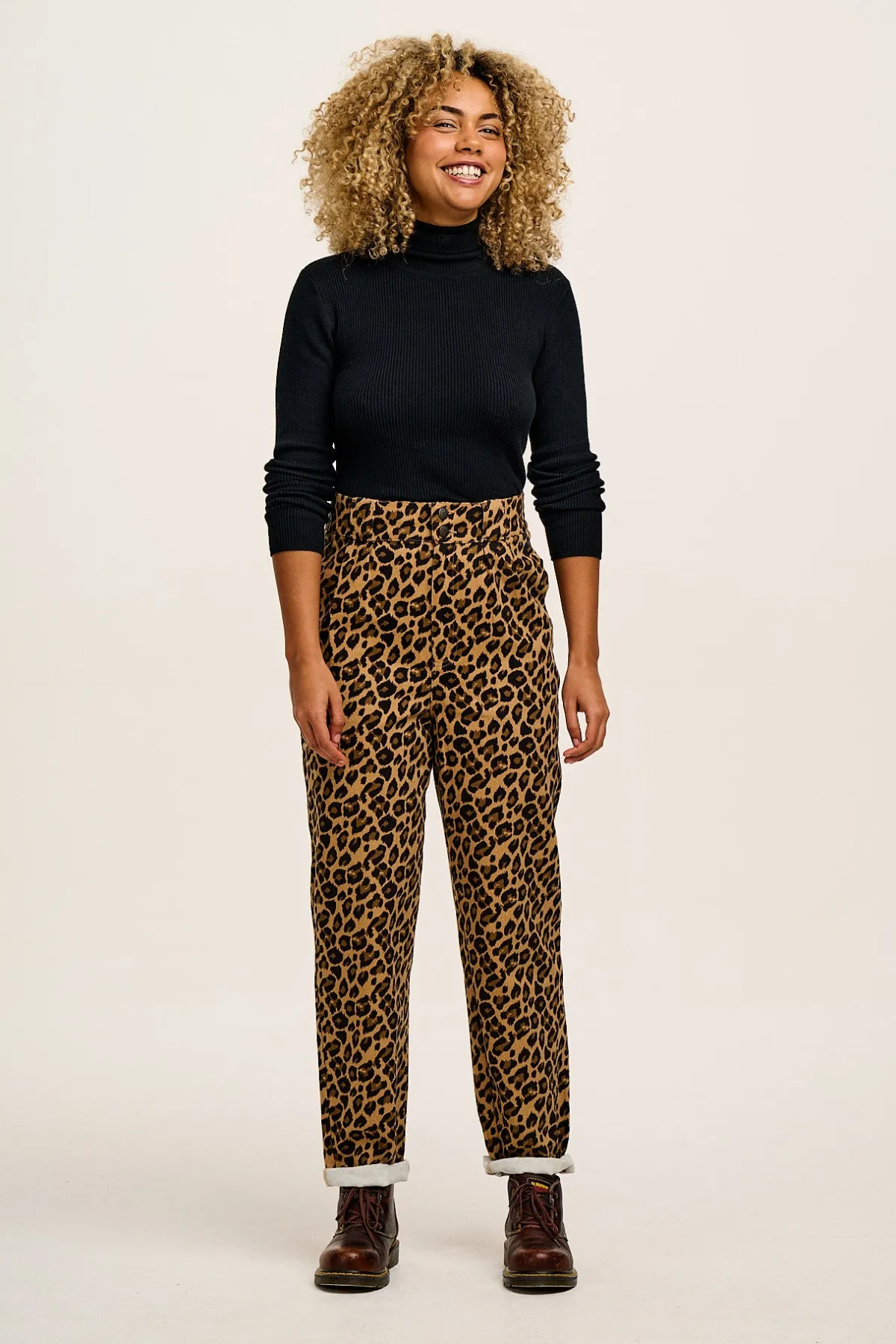Online Addison - Tapered Twill Trousers in Leopard Print All Bottoms|Petite Range