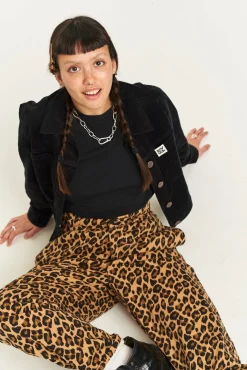 Online Addison - Tapered Twill Trousers in Leopard Print All Bottoms|Petite Range
