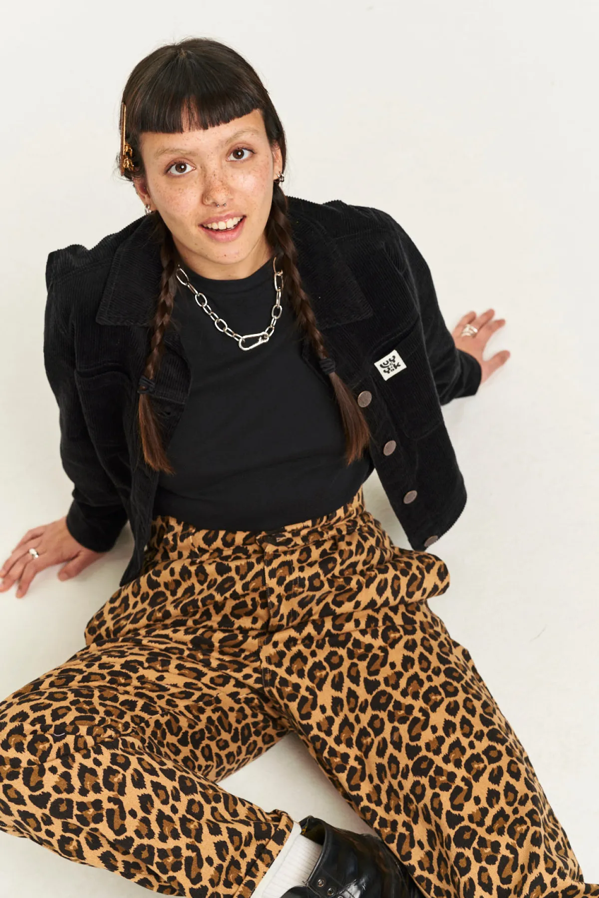 Online Addison - Tapered Twill Trousers in Leopard Print All Bottoms|Petite Range