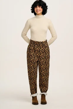 Online Addison - Tapered Twill Trousers in Leopard Print All Bottoms|Petite Range