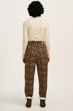 Online Addison - Tapered Twill Trousers in Leopard Print All Bottoms|Petite Range