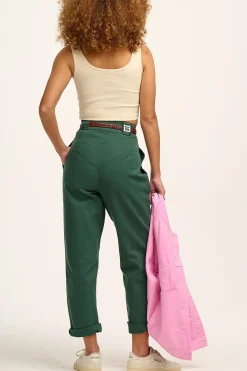 Hot Addison - Tapered Twill Trousers in Posy Green All Bottoms|Petite Range
