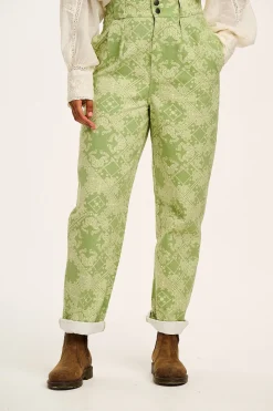 Sale Addison - Tapered Twill Trousers in Eldorado Print All Bottoms