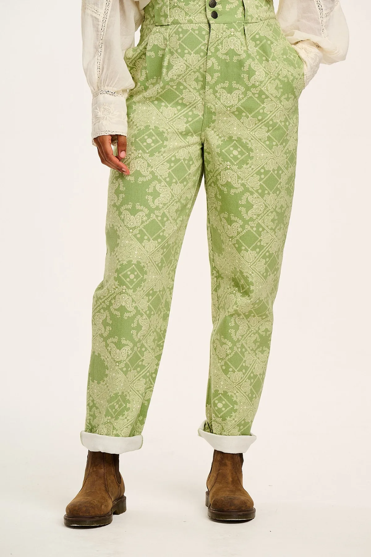 Sale Addison - Tapered Twill Trousers in Eldorado Print All Bottoms