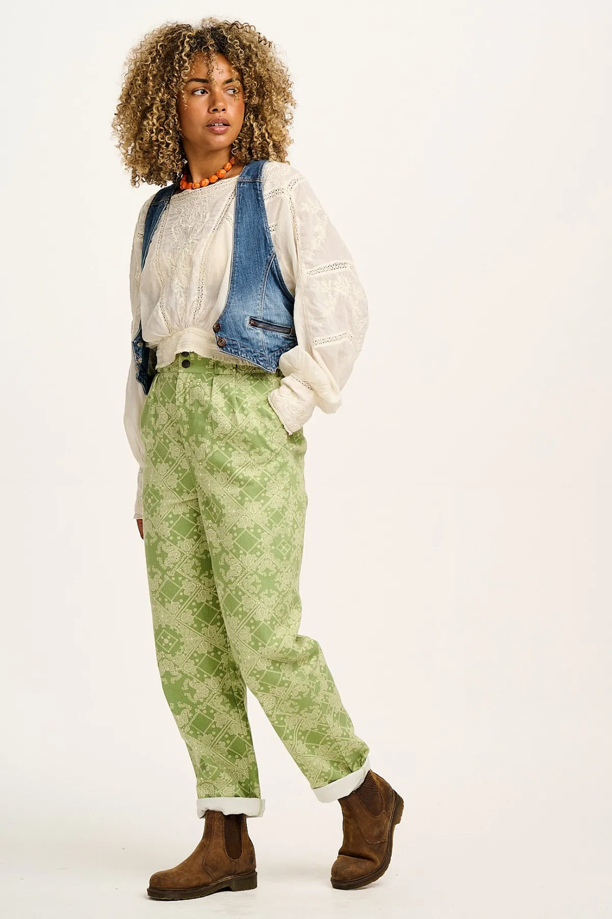 Sale Addison - Tapered Twill Trousers in Eldorado Print All Bottoms