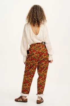 Fashion Addison - Tapered Twill Trousers in Rodeo Floral Print All Bottoms