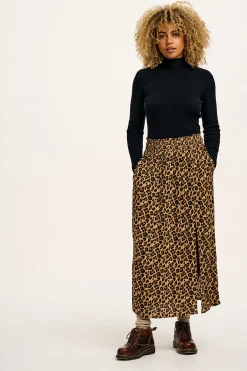Clearance Aiden - Roll Neck Knitted Cotton Top in Black All Tops & Tees|Knitwear