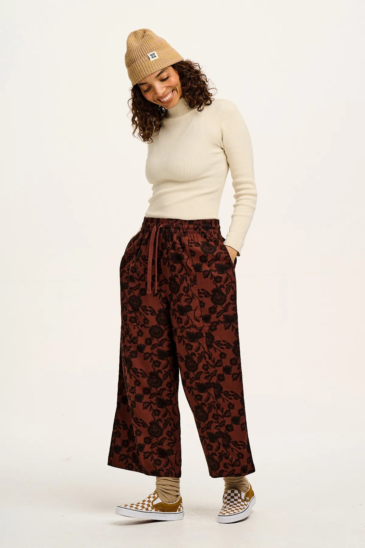 Fashion Aiden - Roll Neck Knitted Cotton Top in Pearl All Tops & Tees|Knitwear