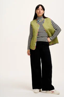 Online Aiden - Roll Neck Knitted Cotton Top in Black & White Stripe All Tops & Tees|Knitwear