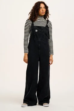 Online Aiden - Roll Neck Knitted Cotton Top in Black & White Stripe All Tops & Tees|Knitwear
