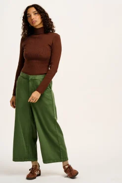 Outlet Aiden - Roll Neck Knitted Top in Mocha Brown All Tops & Tees|Knitwear