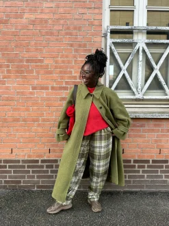 Hot Alexa - Brushed Cotton Trousers in Green Forest Tartan All Bottoms|Trousers