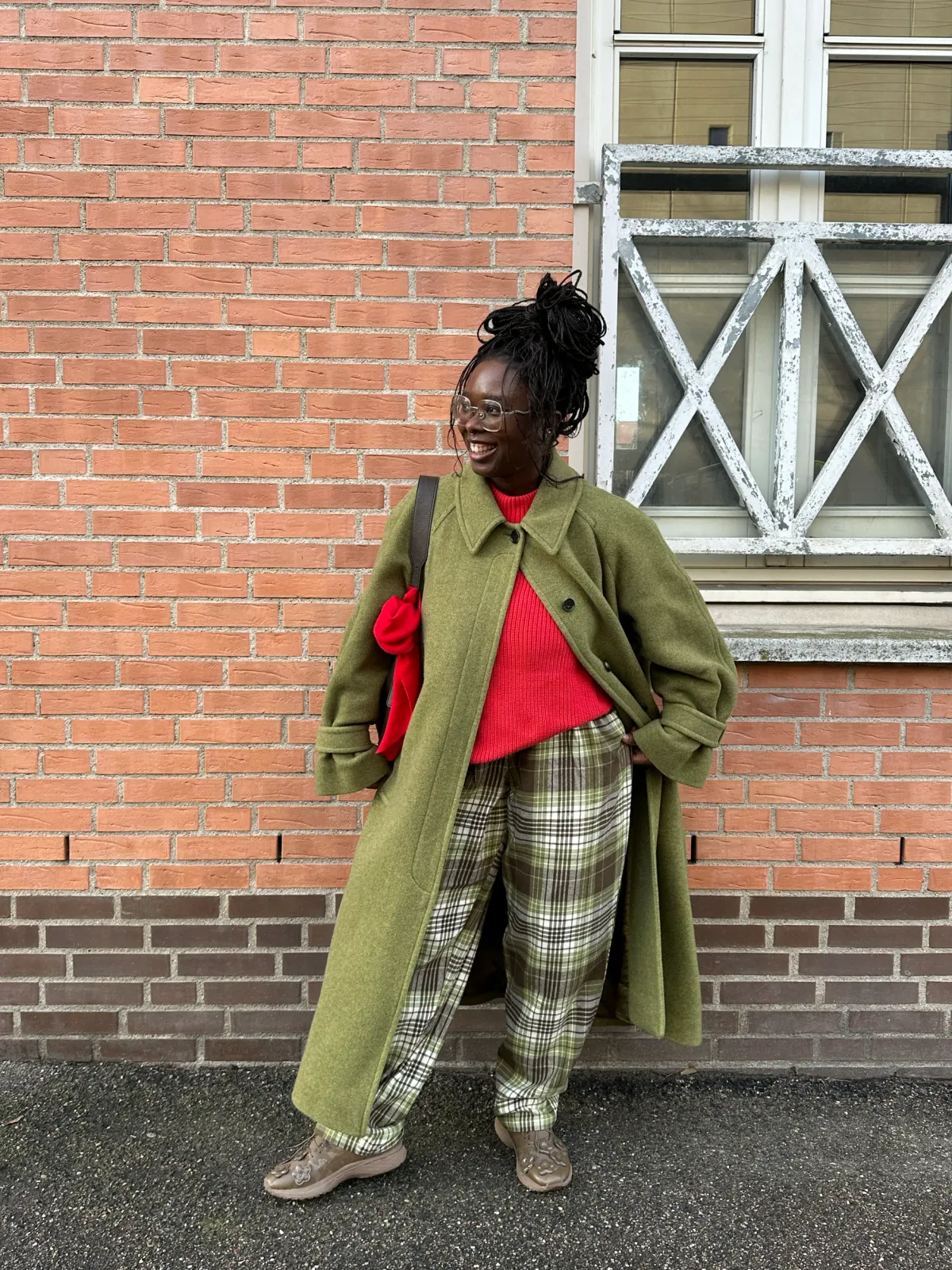 Hot Alexa - Brushed Cotton Trousers in Green Forest Tartan All Bottoms|Trousers