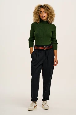 New Alexa - Cotton Trousers in Black All Bottoms|Trousers