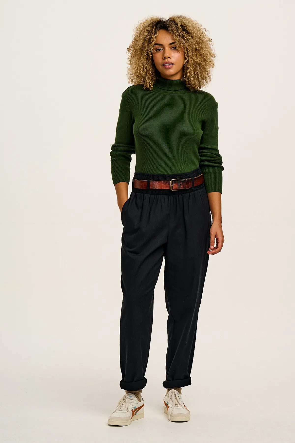 New Alexa - Cotton Trousers in Black All Bottoms|Trousers