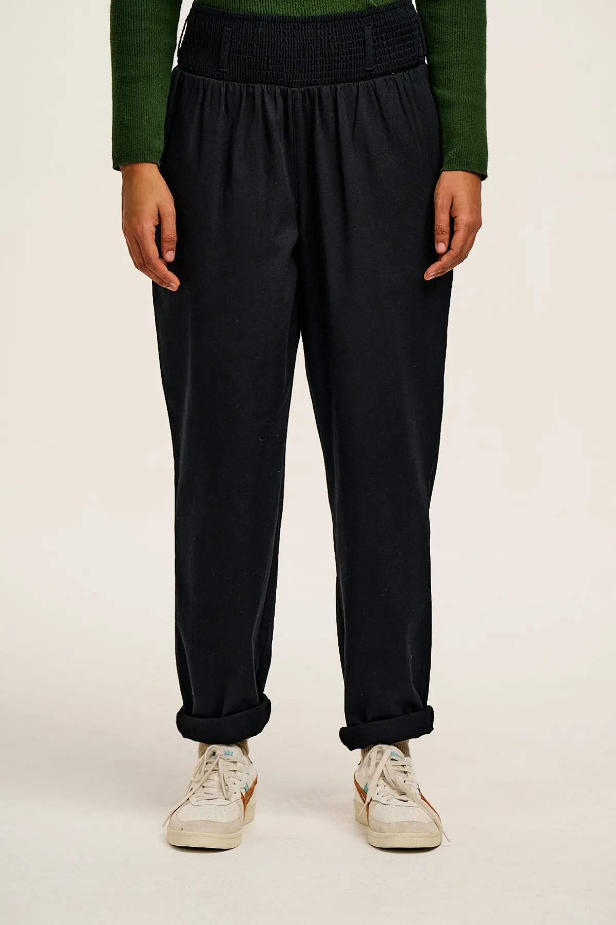 New Alexa - Cotton Trousers in Black All Bottoms|Trousers