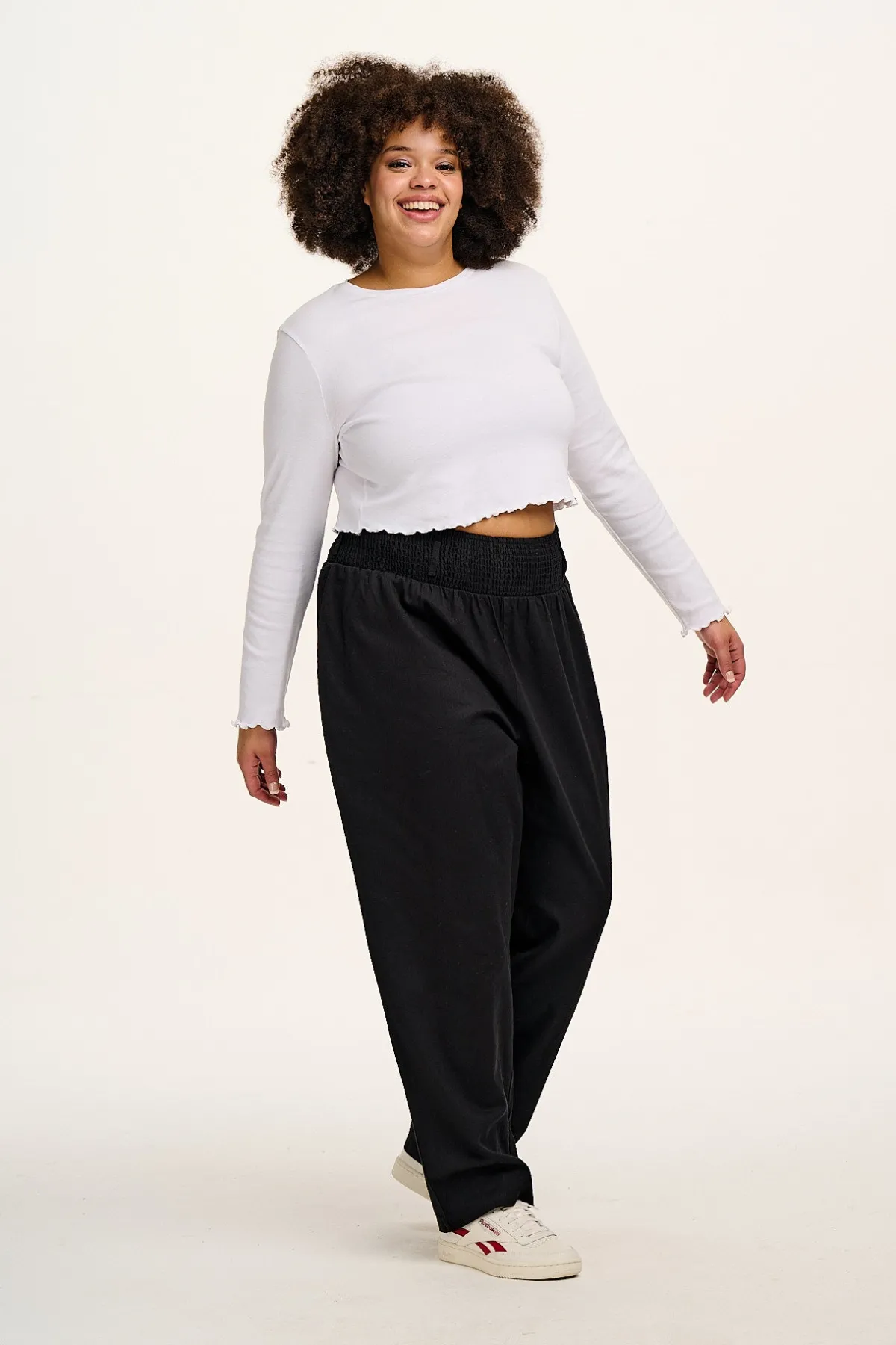 New Alexa - Cotton Trousers in Black All Bottoms|Trousers