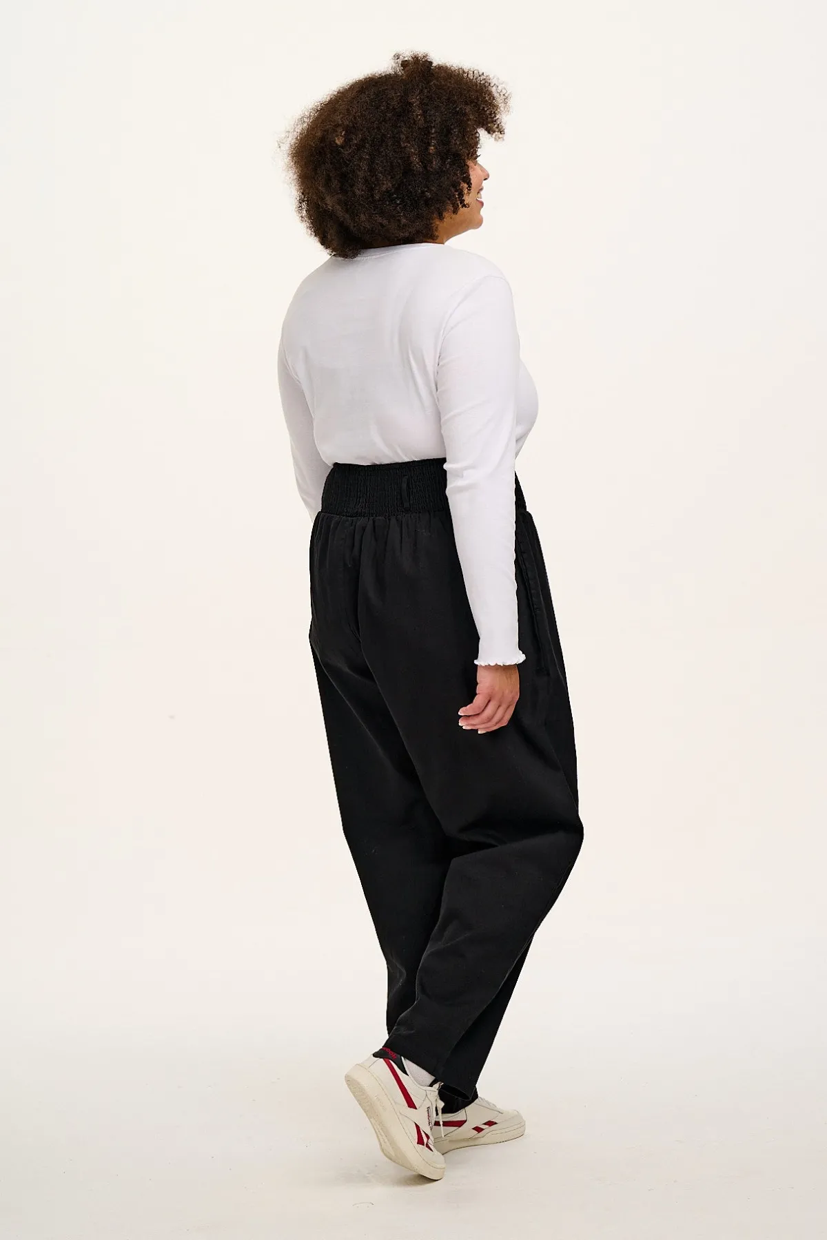 New Alexa - Cotton Trousers in Black All Bottoms|Trousers