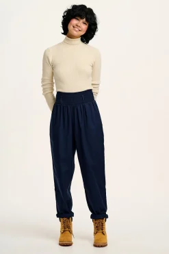 Online Alexa - Cotton Trousers in Varsity Blue All Bottoms|Trousers