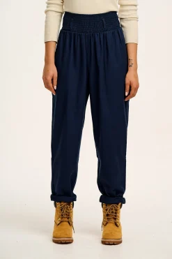 Online Alexa - Cotton Trousers in Varsity Blue All Bottoms|Trousers