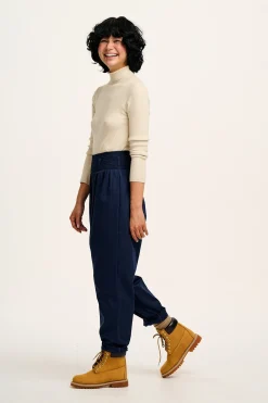 Online Alexa - Cotton Trousers in Varsity Blue All Bottoms|Trousers