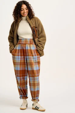 Best Alexa - Cotton Trousers in Brown & Blue Alastair Tartan All Bottoms