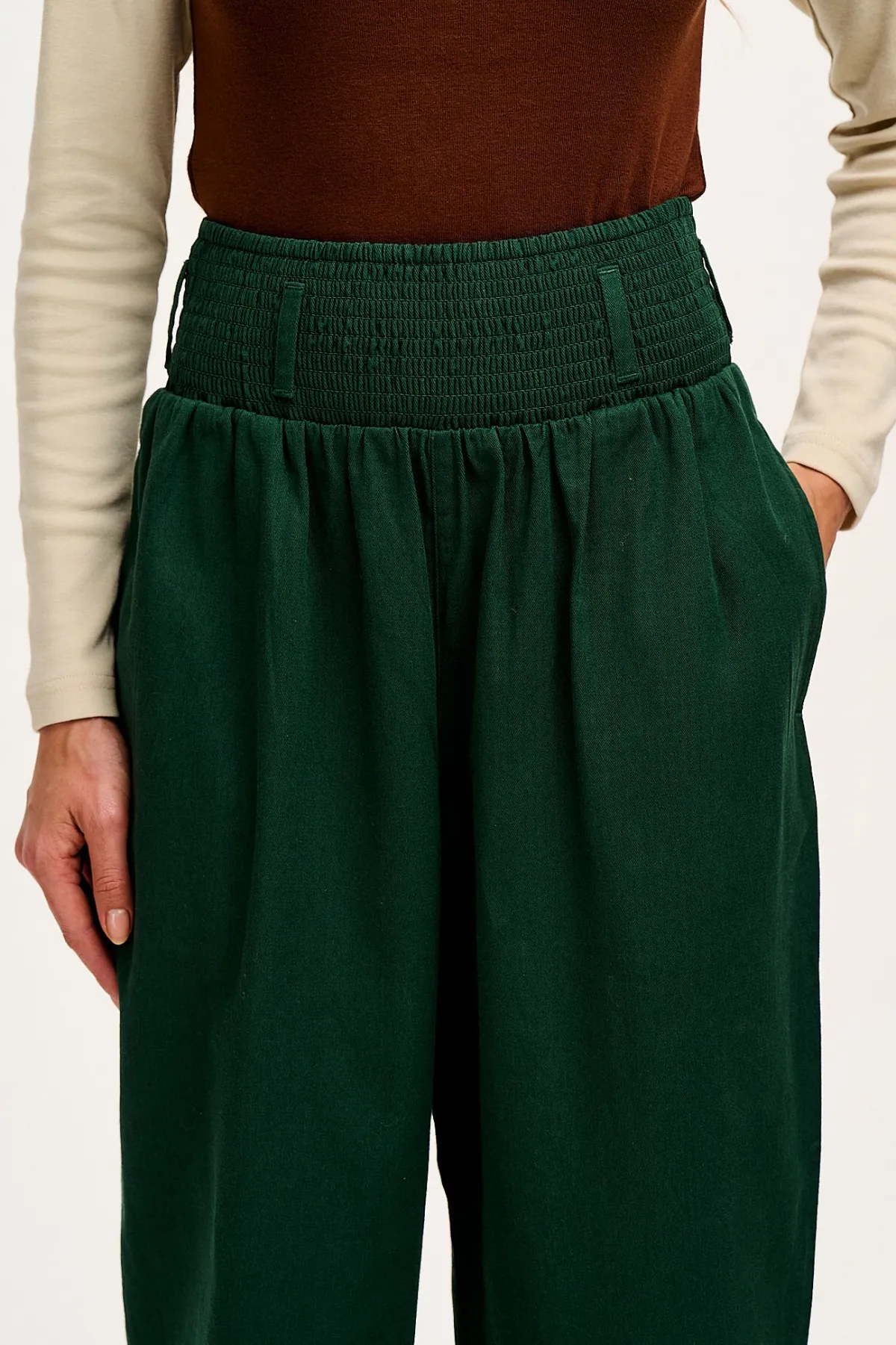 New Alexa - Cotton Trousers in Posy Green All Bottoms