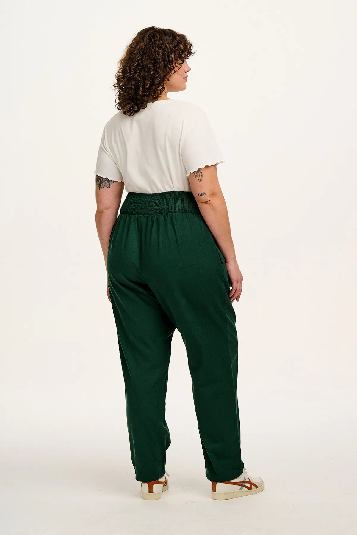 New Alexa - Cotton Trousers in Posy Green All Bottoms