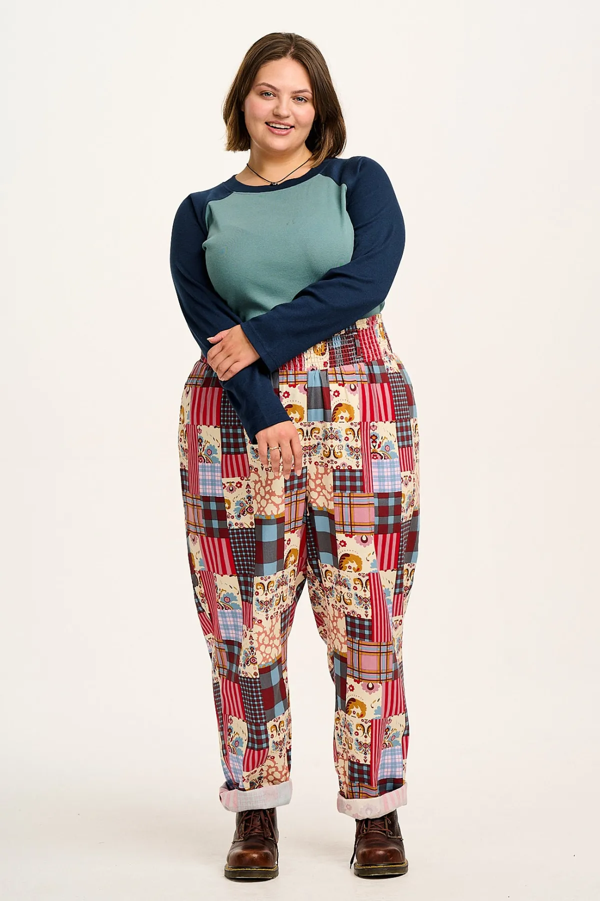 Fashion Alexa - Cotton Trousers in Donita Patchwork All Bottoms|Trousers