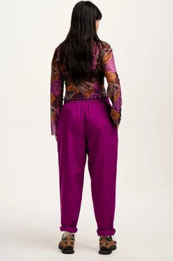 Hot Alexa - Cotton Trousers in Hollyhock Purple All Bottoms
