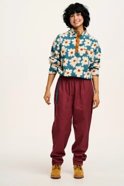 Best Alexa - Cotton Trousers in Merlot Red All Bottoms|Trousers