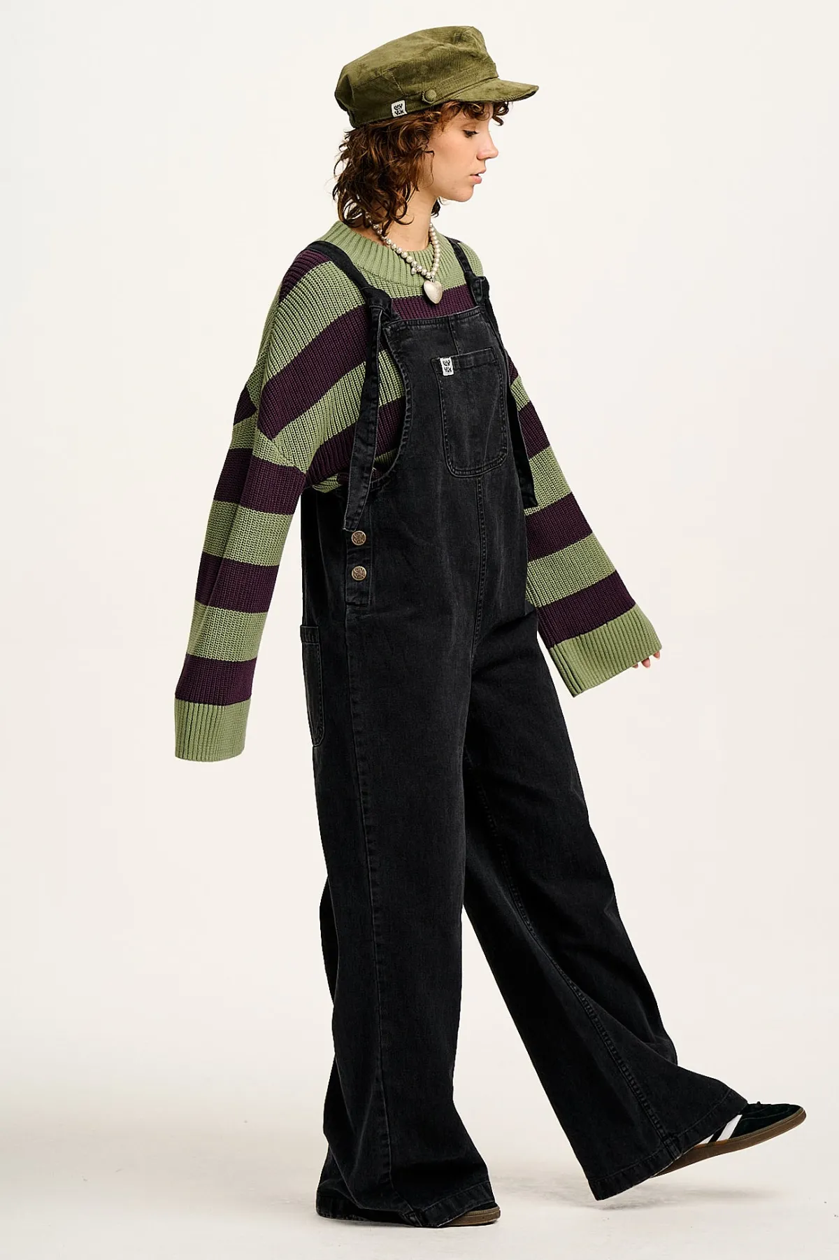 Fashion Ali - Slouchy Denim Dungarees in Washed Black All Dungarees|Ali - Slouchy
