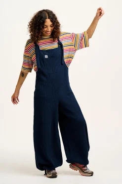 Fashion Ali - Slouchy Waffle Cotton Dungarees in Varsity Blue All Dungarees|Ali - Slouchy