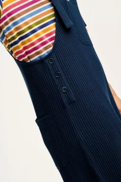 Fashion Ali - Slouchy Waffle Cotton Dungarees in Varsity Blue All Dungarees|Ali - Slouchy
