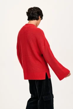 Outlet Amari - Oversized Knitted Jumper in Red All Tops & Tees|All Outerwear & Knitwear
