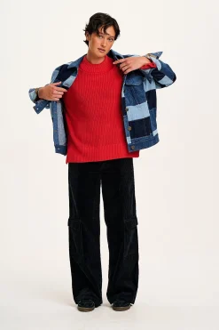 Outlet Amari - Oversized Knitted Jumper in Red All Tops & Tees|All Outerwear & Knitwear