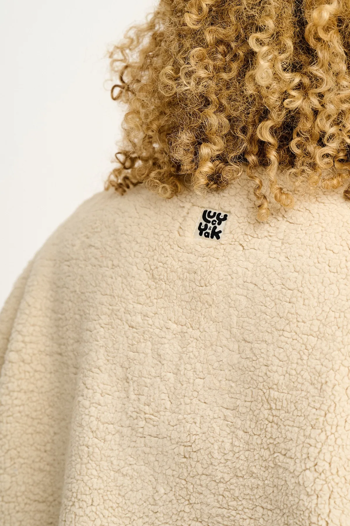 New Aubrey - Borg Fleece Gilet in Ecru & Brown All Outerwear & Knitwear