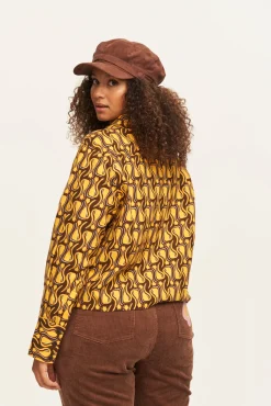 Online Austen - Brushed Twill Shirt in Feline Fine Print All Tops & Tees