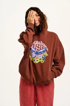 Sale Bailey - Hoodie in Brown with Find Balance Print All Outerwear & Knitwear|Sweaters & Hoodies