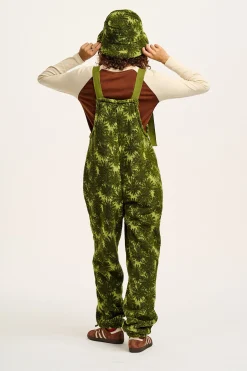 Sale Baloo - Borg Fleece Dungarees in Green Sequoia Print All Dungarees|Baloo - Borg