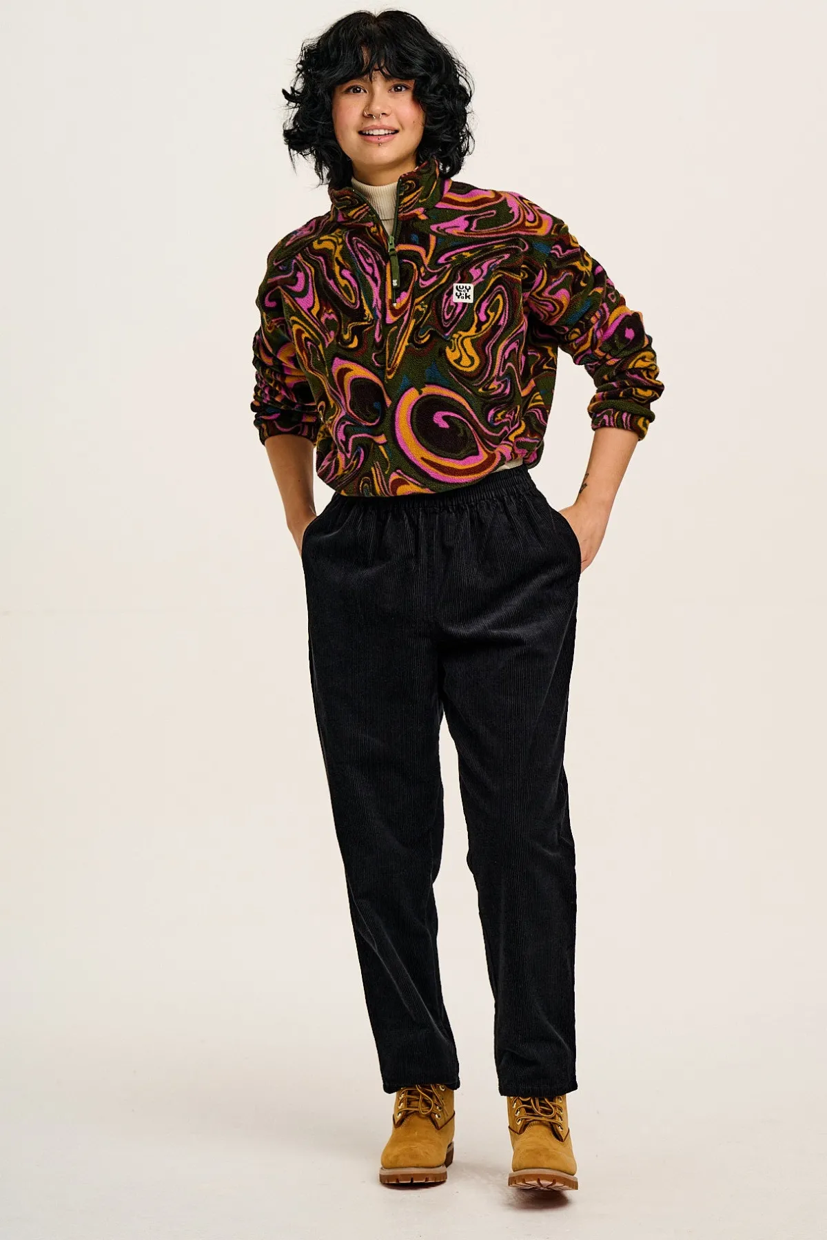 Fashion Billie - Corduroy Trousers in Black All Bottoms|Tall Range